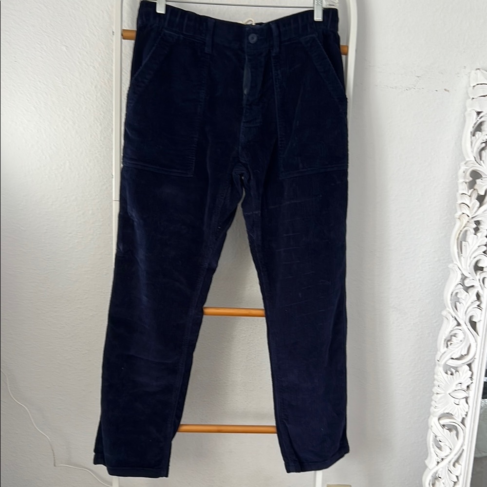 Birdwell Blue Corduroy Pants Classic Straight-Leg